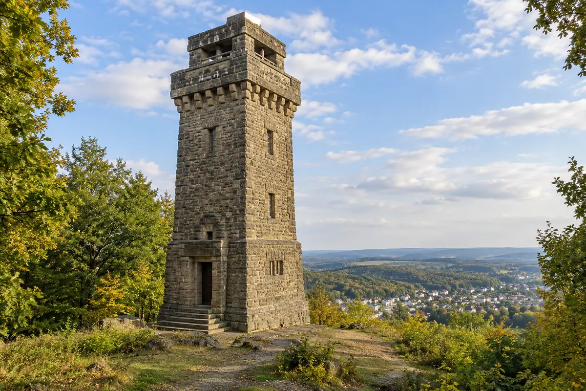 KI-Illustration: Bismarckturm in Altenkirchen (Westerwald) (Landkreis Altenkirchen).