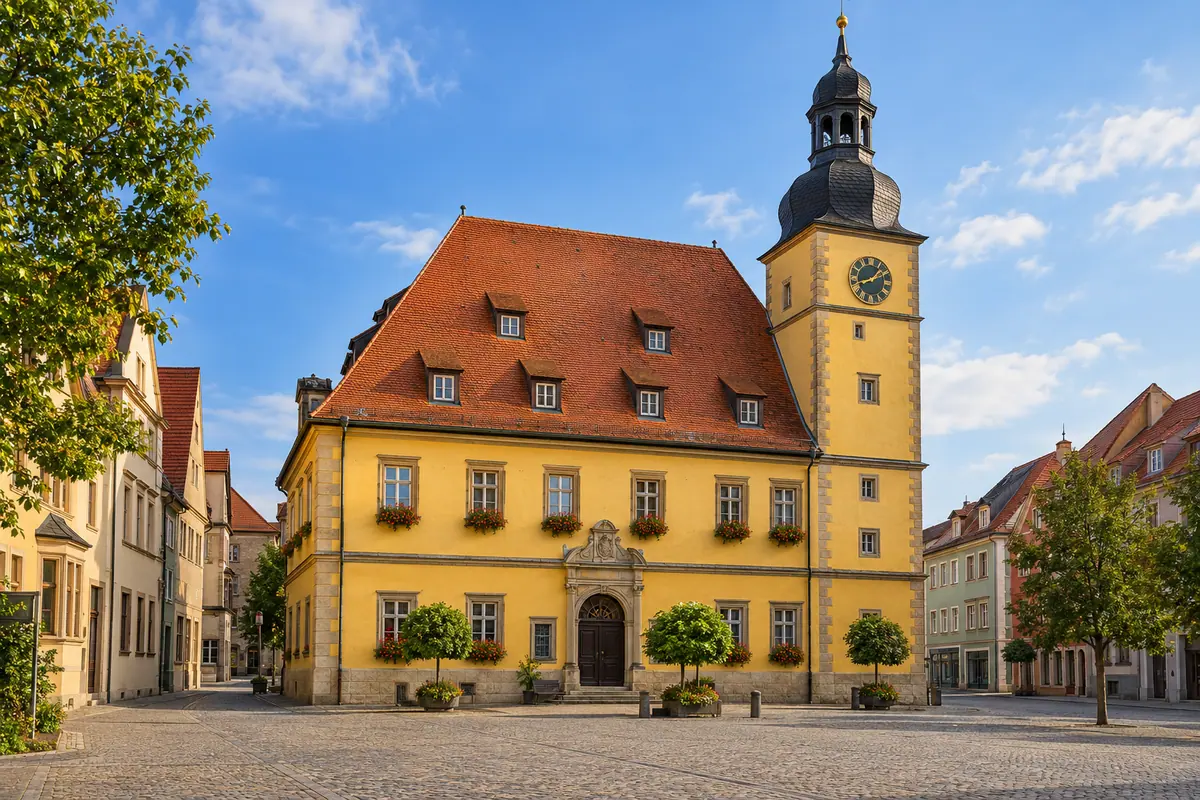 Rathaus am Marktplatz in Apolda (Landkreis Weimarer Land).