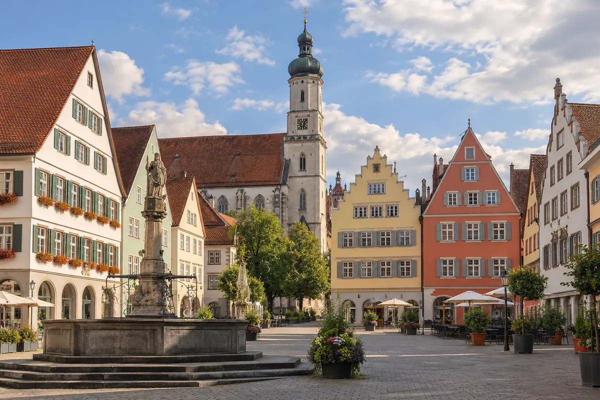 Marktplatz in Biberach an der Riß (Landkreis Biberach).