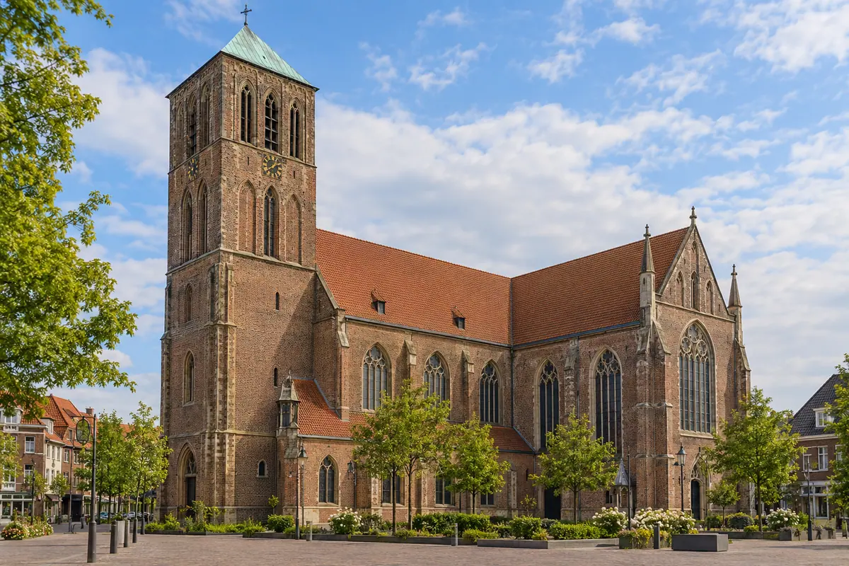 KI-Illustration: St. Remigius in Borken (Kreis Borken).