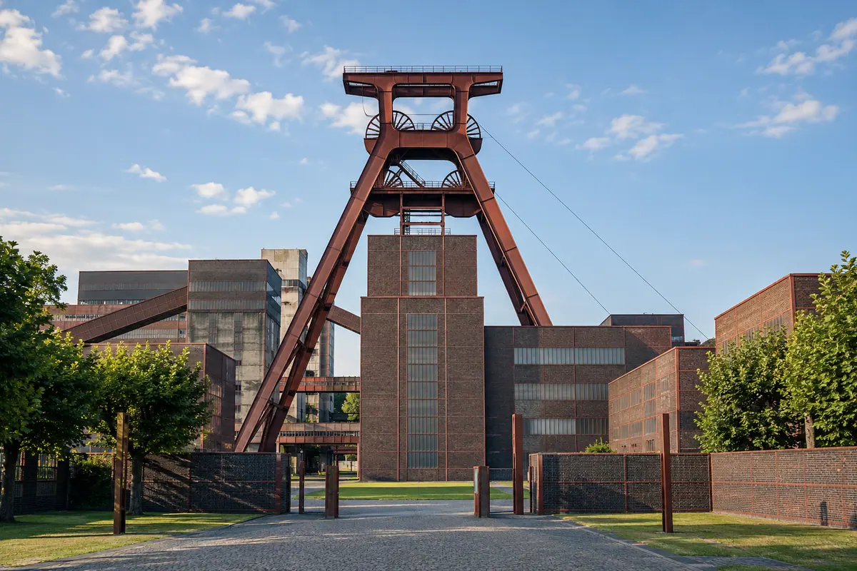 KI-Illustration: Zeche Zollverein in Essen.