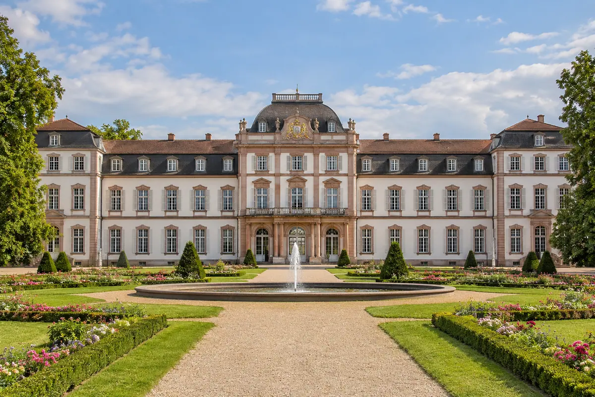 KI-Illustration: Schloss Philippsruhe in Hanau.