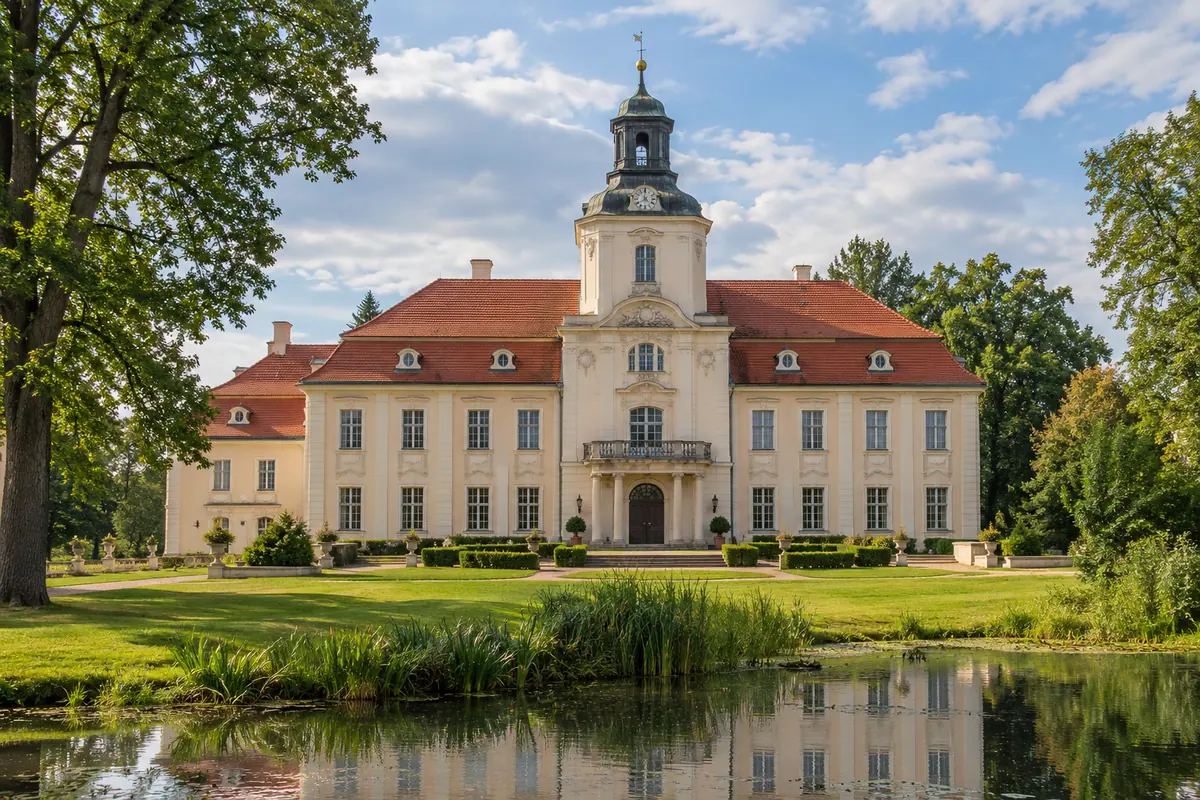 KI-Illustration: Schloss Ribbeck im Havelland (Landkreis Havelland).