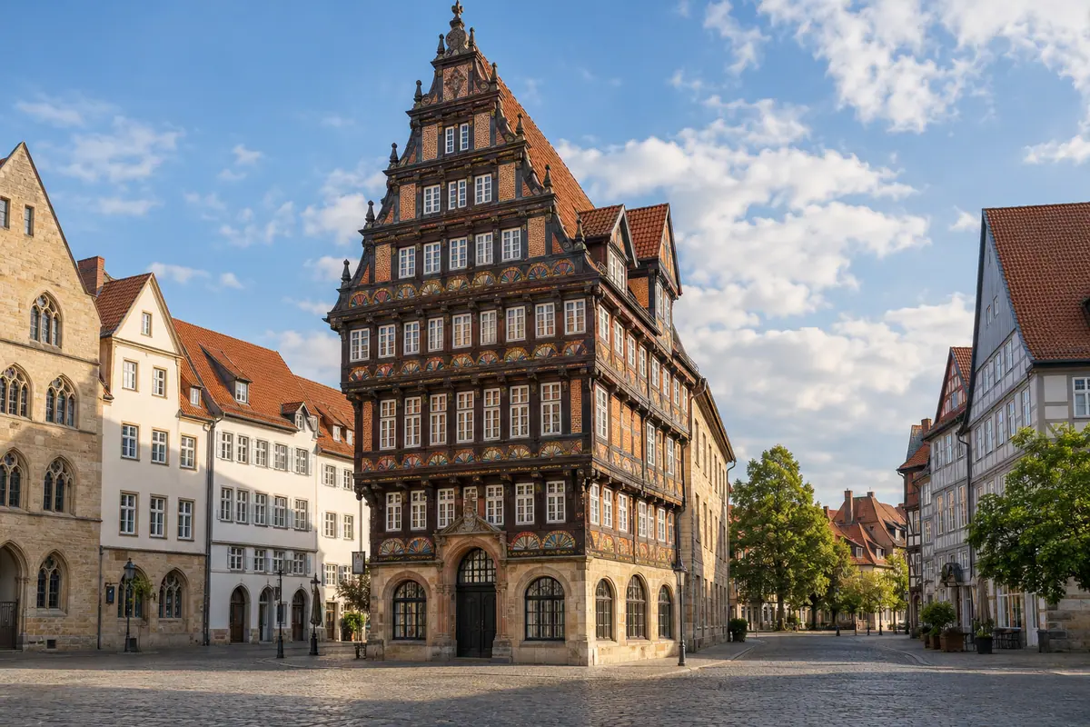 Knochenhaueramtshaus am Marktplatz in Hildesheim (Landkreis Hildesheim).