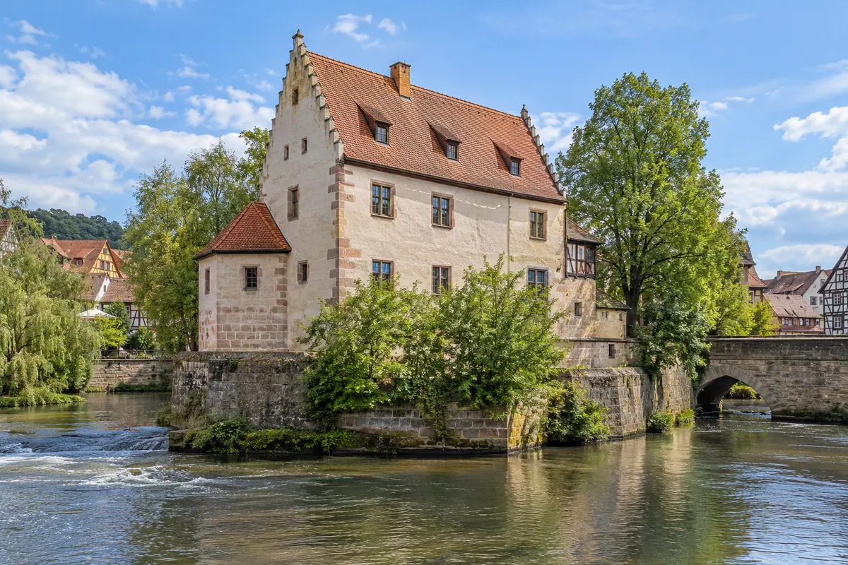 KI-Illustration: Wenzelschloss in Lauf an der Pegnitz (Landkreis Nürnberger Land).