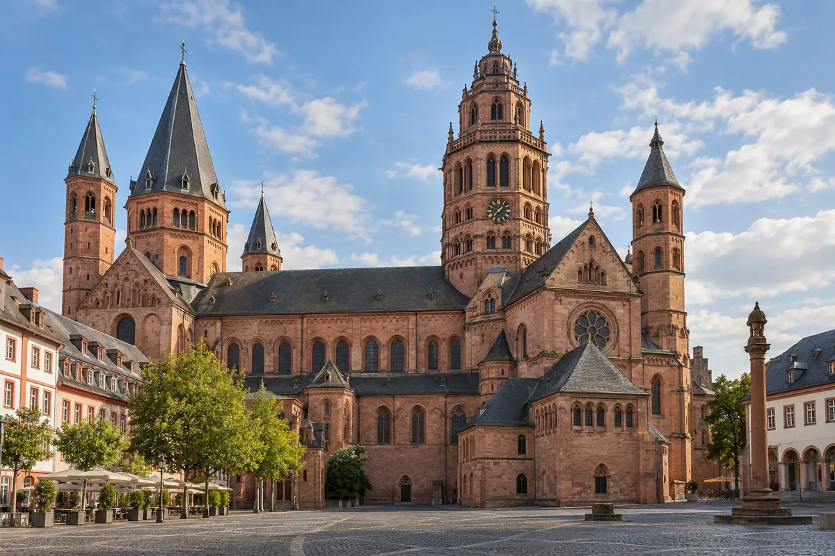 KI-Illustration: Dom St. Martin in Mainz.