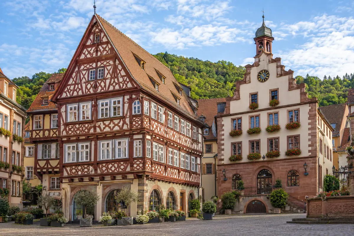 Altstadt und Fachwerk in Mosbach (Neckar-Odenwald-Kreis).