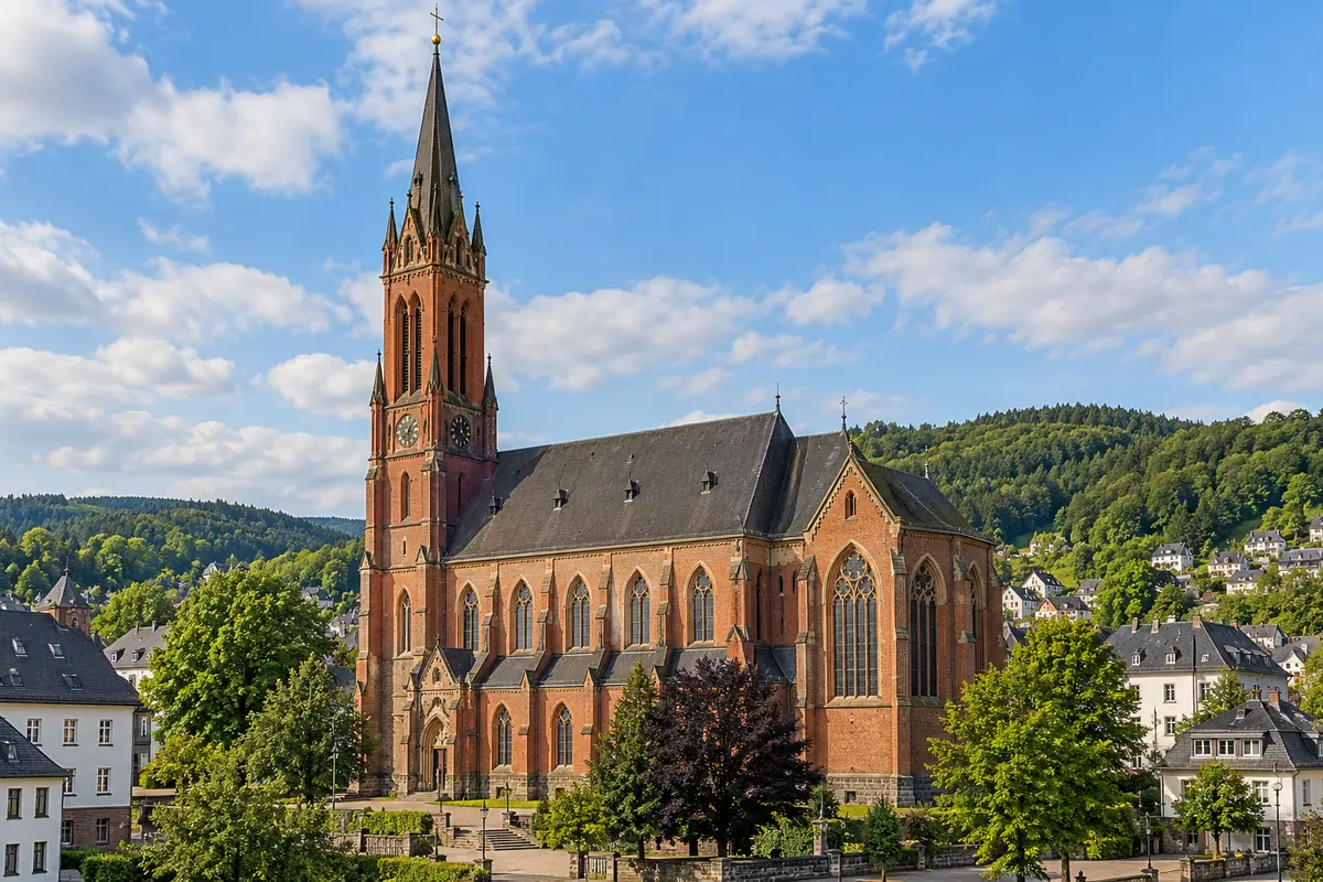 KI-Illustration: St. Martinus in Olpe (Kreis Olpe).