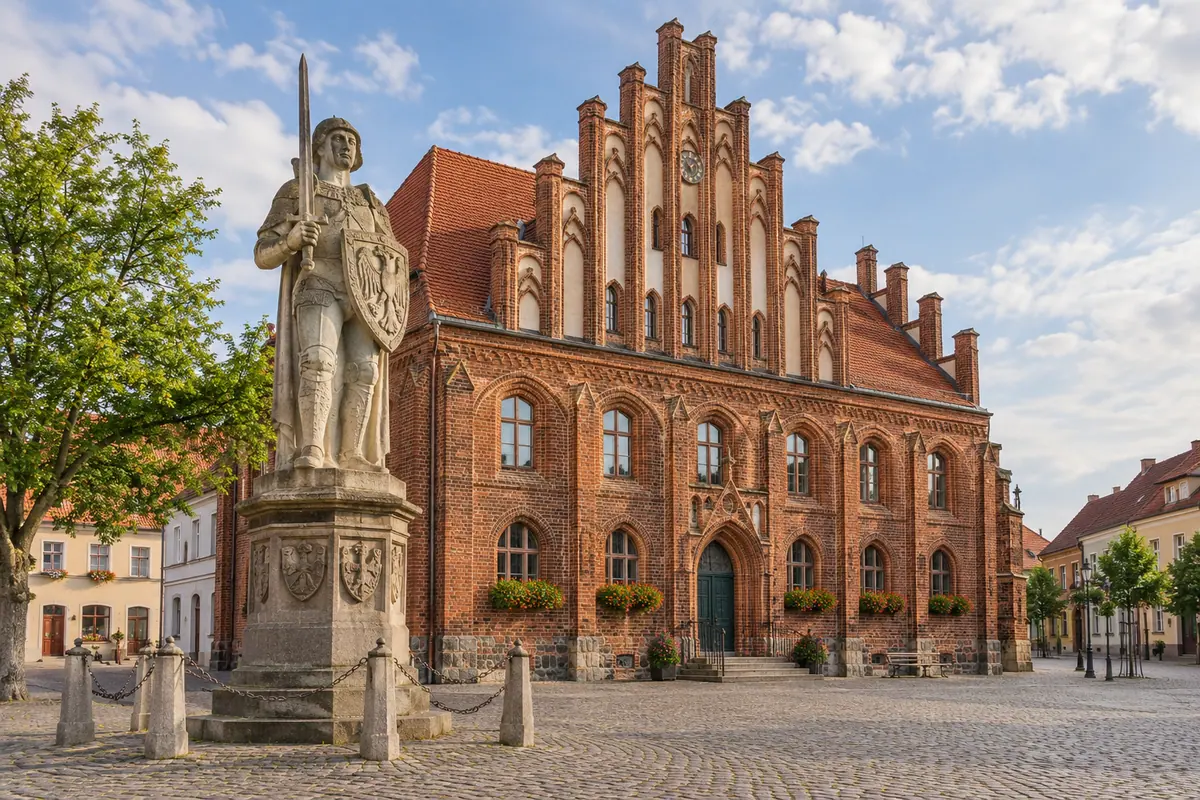 Roland am Rathaus in Perleberg (Landkreis Prignitz).