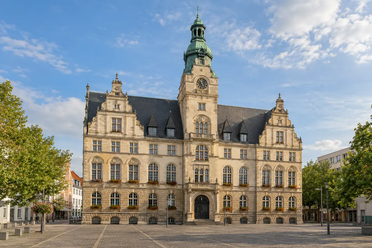 Rathaus in Recklinghausen (Kreis Recklinghausen).