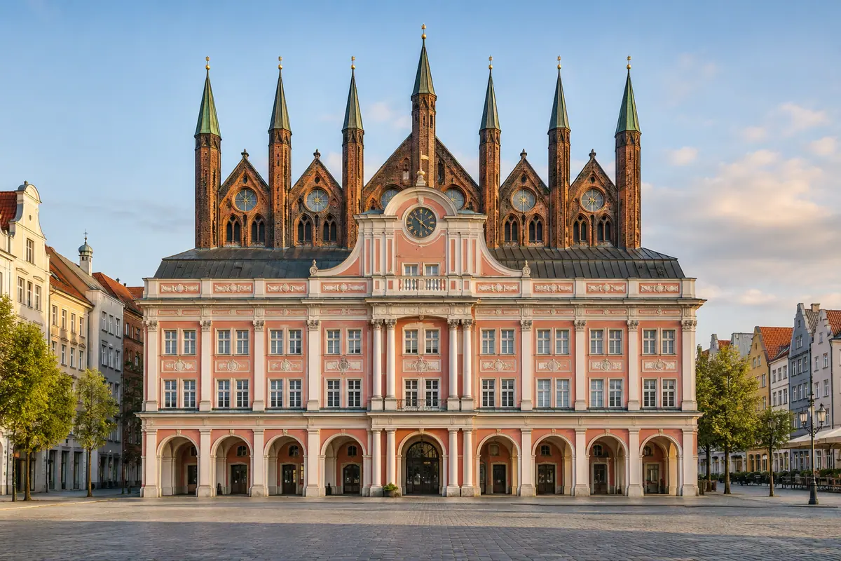 Rathaus am Neuen Markt in Rostock.