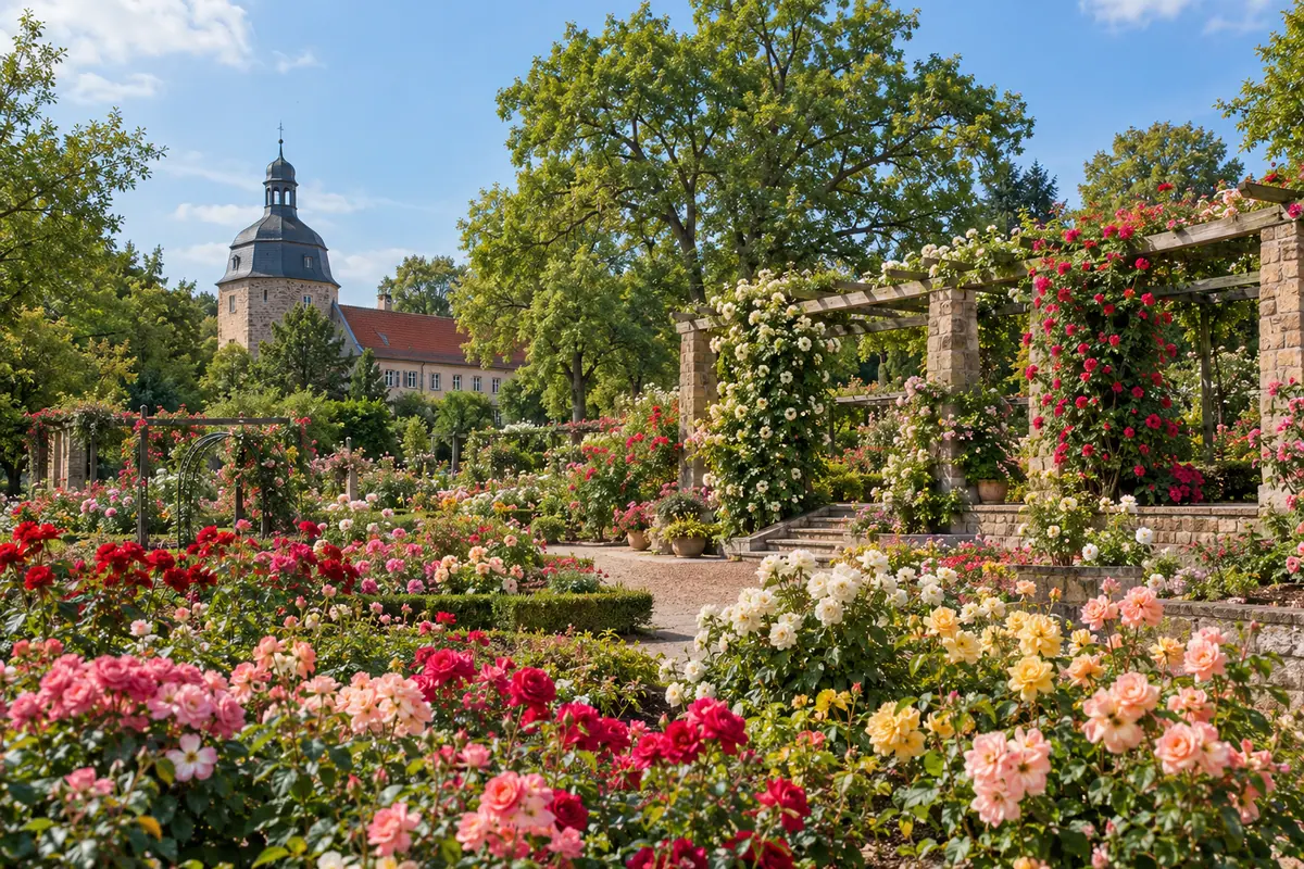 Europa-Rosarium in Sangerhausen (Landkreis Mansfeld-Südharz).