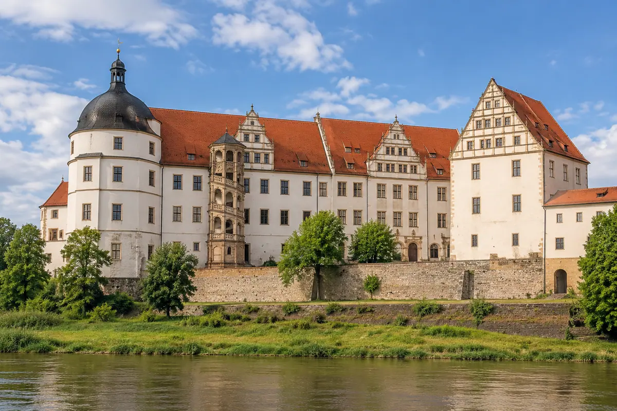 KI-Illustration: Schloss Hartenfels in Torgau (Landkreis Nordsachsen).