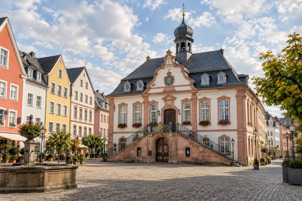 Altes Rathaus am Marktplatz in Wittlich (Landkreis Bernkastel-Wittlich).