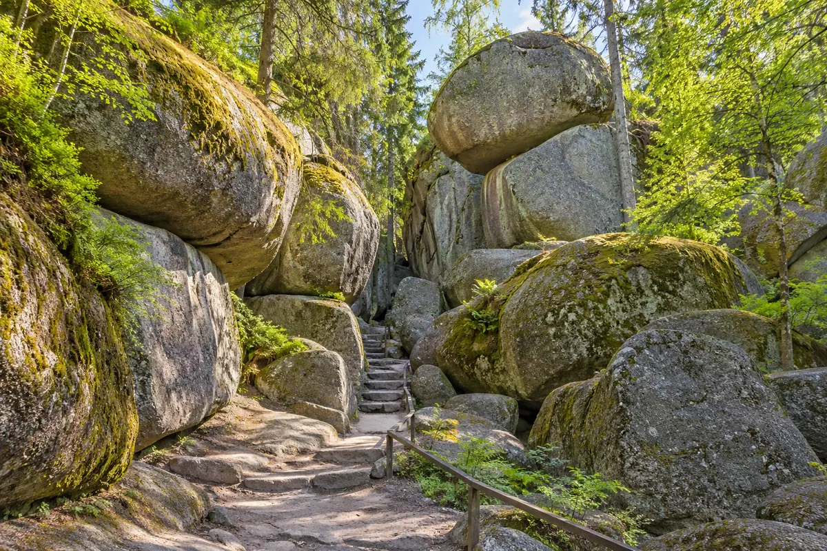 Luisenburg-Felsenlabyrinth bei Wunsiedel (Landkreis Wunsiedel i. Fichtelgebirge).